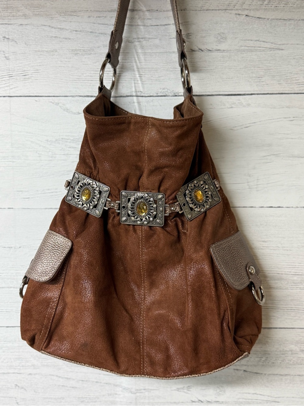 Slouchy Faux Leather Kathy Van Zeeland Hobo Bag